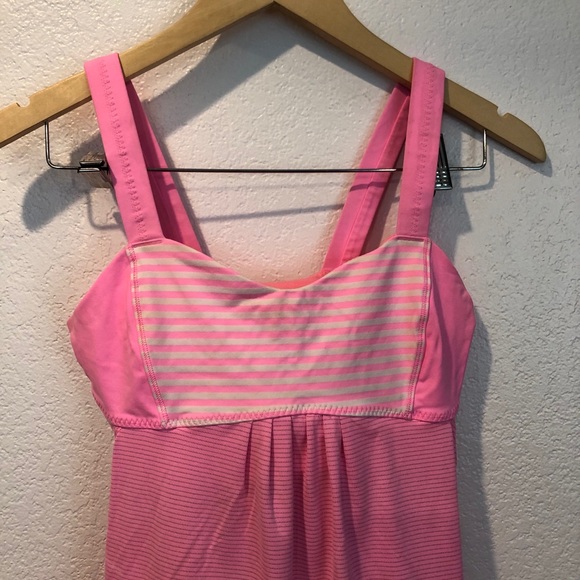 Lululemon Run Back On Track Pink Shell Stripe Tank - Picture 9 of 16
